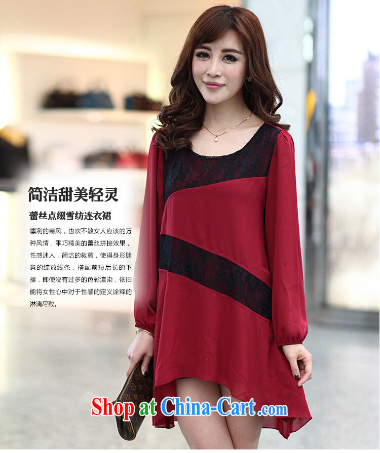 United States, would be king, female 2015 spring new Korean lace knocked color stitching snow woven long-sleeved softness dresses SM 2822 red XXXXXL pictures, price, brand platters! Elections are good character, the national distribution, so why buy now enjoy more preferential! Health