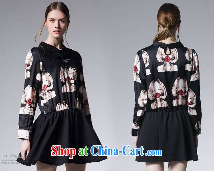 Yi express 2015 the code female spring mm thick rainy day the doll for long-sleeved dresses video thin E 2202 black 4XL pictures, price, brand platters! Elections are good character, the national distribution, so why buy now enjoy more preferential! Health
