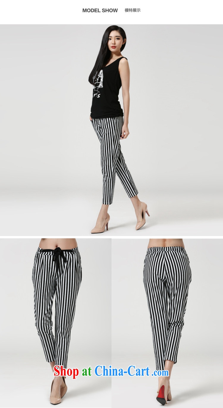 Water with larger female Trouser press 2015 spring new Korean leisure high waist black-and-white stripes 9 pants S CW 15 4545 black-and-white (4XL pictures, price, brand platters! Elections are good character, the national distribution, so why buy now enjoy more preferential! Health