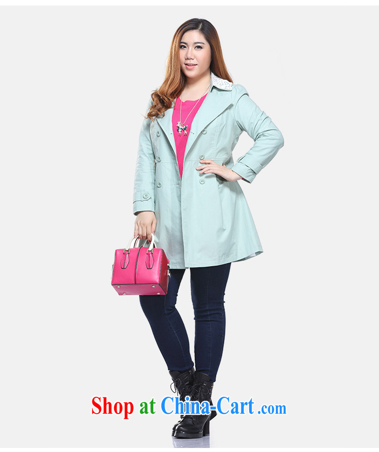 Slim LI Sau 2015 new, larger female stylish lace stitching, long jacket, coat windbreaker Q 7009 days cyan XL pictures, price, brand platters! Elections are good character, the national distribution, so why buy now enjoy more preferential! Health