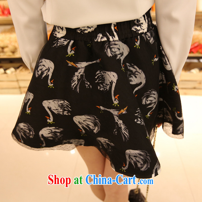 The fertilizer significantly, women mm thick winter clothing 2014 graphics thin 100 ground high-waist skirts Swan stamp body skirt black Swan XXXXL, Moses Veronica, shopping on the Internet