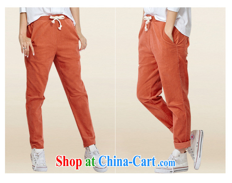 Morning would be 2015 spring new and indeed XL girls pants Solid Color Lounge graphics thin corduroy Harlan pants stylish 100 high ground orange 5 XL (recommendation 160 - 175 jack) pictures, price, brand platters! Elections are good character, the national distribution, so why buy now enjoy more preferential! Health