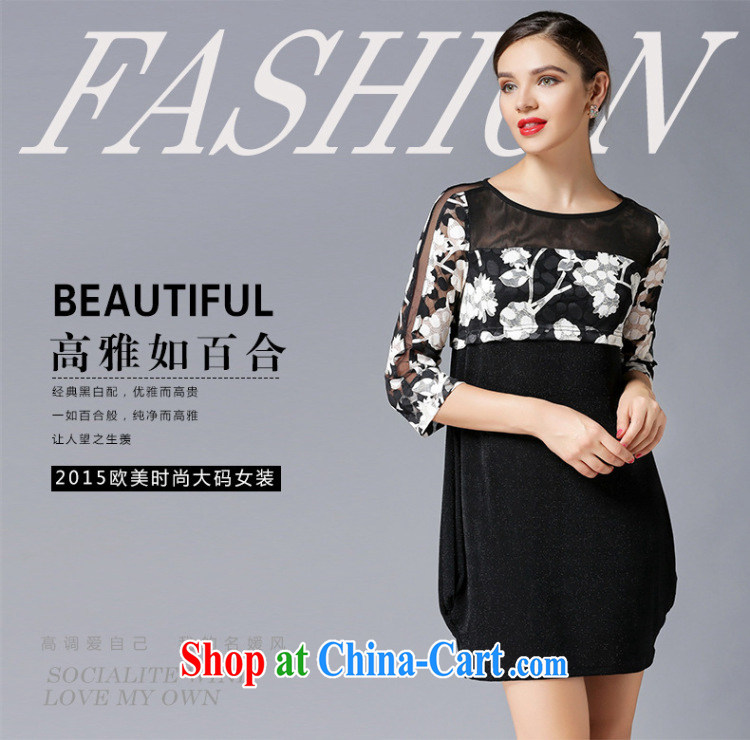 C B . The United States and Europe, female fat MM graphics thin 2015 spring new stylish and elegant graphics thin stamp beauty dress 4321 black XXXXL pictures, price, brand platters! Elections are good character, the national distribution, so why buy now enjoy more preferential! Health