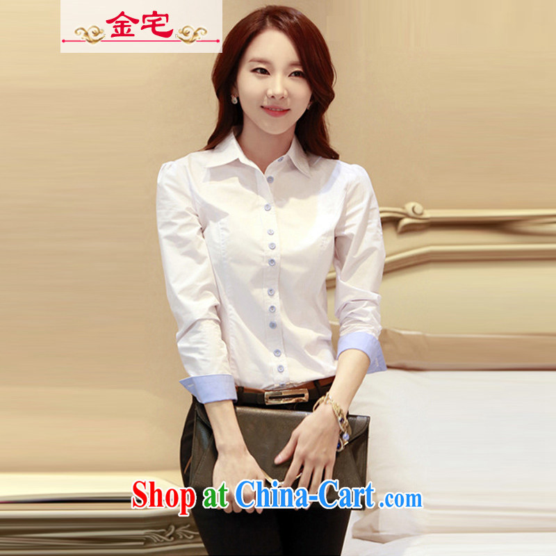 Rep. Kim cotton white shirt, cultivating graphics thin bow-tie female Professional package fall on new long-sleeved T-shirt White - short-sleeved 5 XL, Rep. Kim, and, on-line shopping
