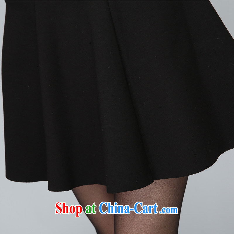 King size, knitted thick mm spring loaded new the fat and short skirts thick sister graphics thin body Dress Pants 200 Jack mm thick Korean video thin knitted body skirt black XXXXL, BS, shopping on the Internet