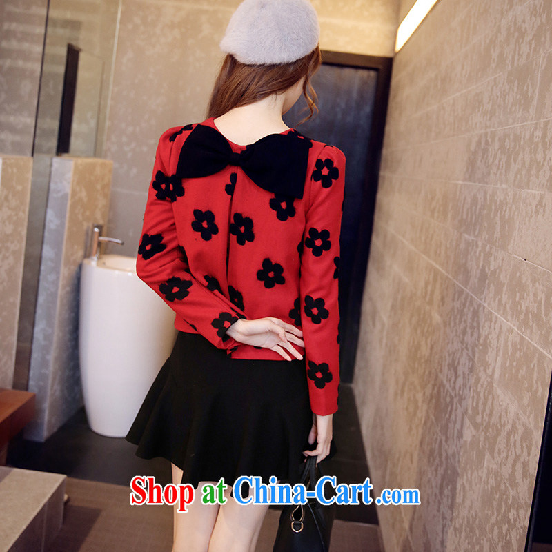 The Code's 2015 spring new emphasis on cultivating mm video thin flowers Bow Tie long-sleeved round-collar so the dresses red pre-sale 2.5 XXXXL, Moses Veronica, shopping on the Internet