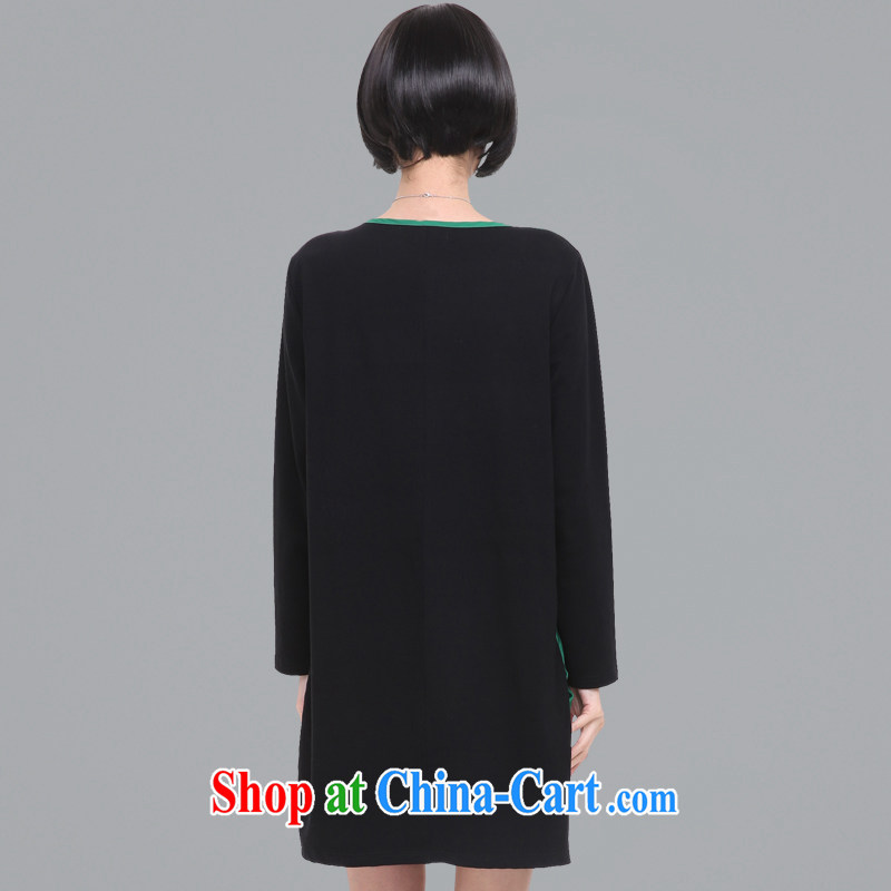 Morning 2015 will be in Europe and indeed the XL female solid skirt 200 Jack spring new round-collar long-sleeved simple collision color spell receiving pictures color 5 XL (recommendations 180 - 200 catties, morning, and shopping on the Internet