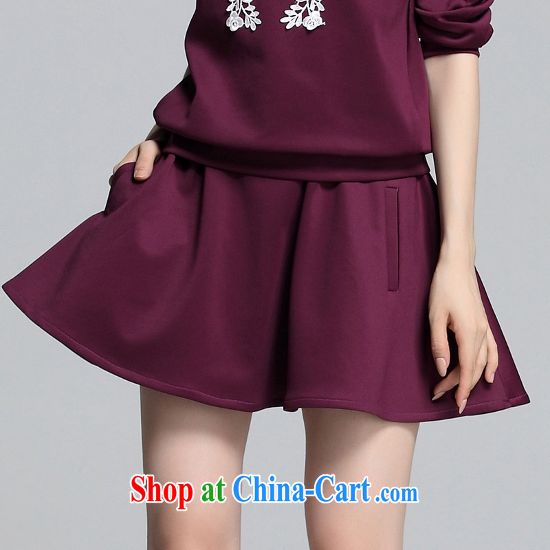 Land is still the Yi 2015 spring new, larger female fat people dress graphics thin stylish shaggy dress bat long-sleeved Kit two-piece dress 3667 purple 4 XL recommendations 165 - 180 jack, land is still the garment, and, shopping on the Internet
