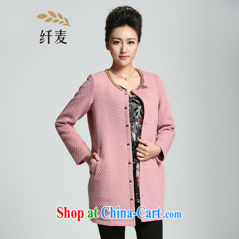 Former Yugoslavia, Mr Big, female 2015 spring new thick mm stylish Korean version chain long-sleeved jacket 951047335 pink 5 XL
