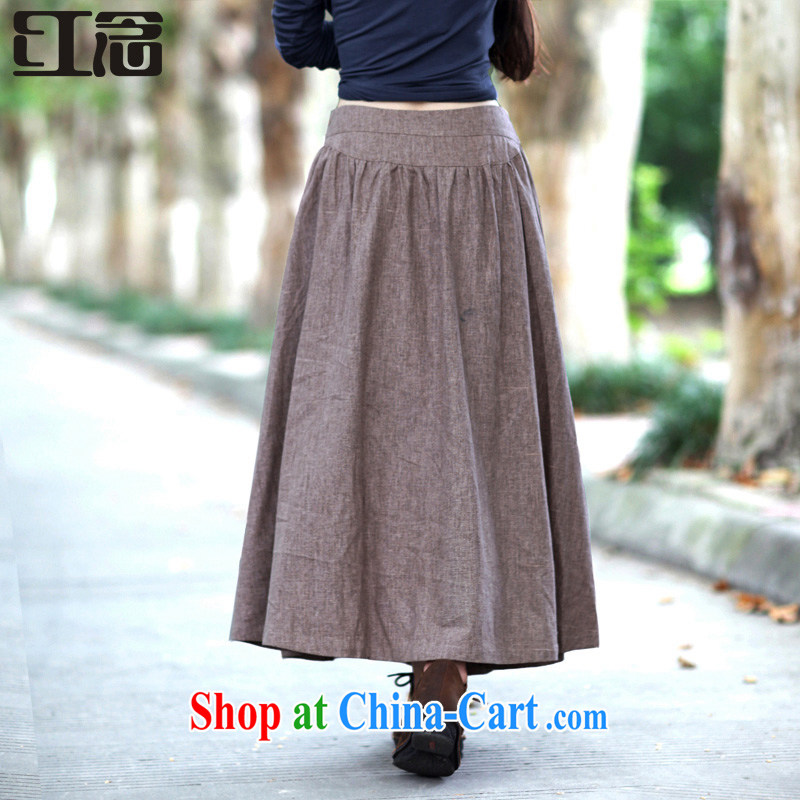 Read the 2015 summer on the new larger female loose long skirt cotton the body skirt S Brown, red (RedMiss), shopping on the Internet
