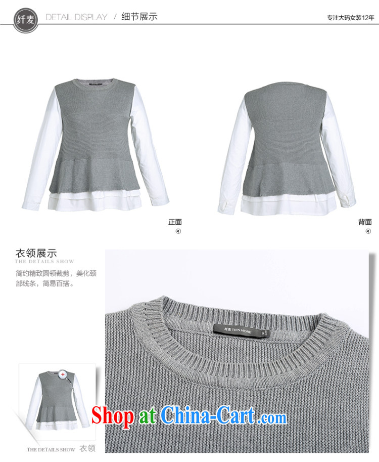 The Mak larger women 2015 spring new thick mm stylish casual loose woolen pullover 951136207 gray 3 XL pictures, price, brand platters! Elections are good character, the national distribution, so why buy now enjoy more preferential! Health