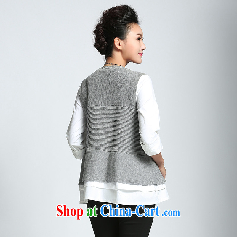 The Mak is the female 2015 spring new thick mm stylish casual loose woolen pullover 951136207 gray 3 XL, former Yugoslavia, Mak, and shopping on the Internet