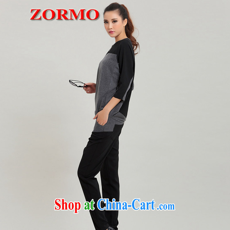 America and Europe ZORMO female large code summer sport and leisure centers mm and indeed XL snow woven stitching Kit gray 5 XL 185 - 220 jack, ZORMO, shopping on the Internet
