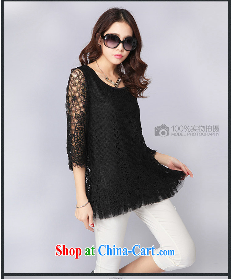 Lehman Ronnie lymalon 2015 spring new stylish lace larger blouses, Ms. sweet-lace T-shirt 5006 black XXXXL pictures, price, brand platters! Elections are good character, the national distribution, so why buy now enjoy more preferential! Health