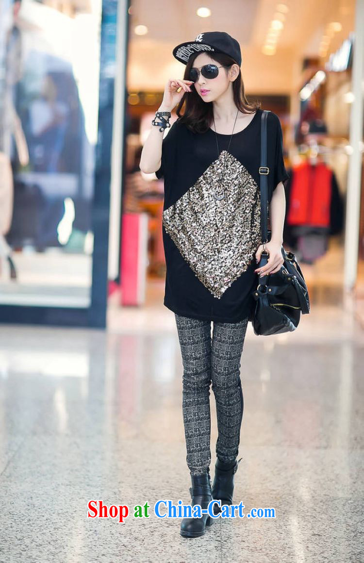 Flexible early summer 2015 ladies Korean loose video thin thick MM, long, Pearl embroidery, short-sleeve shirt T round-collar bat T-shirt 200 jack to wear picture color code pictures, price, brand platters! Elections are good character, the national distribution, so why buy now enjoy more preferential! Health