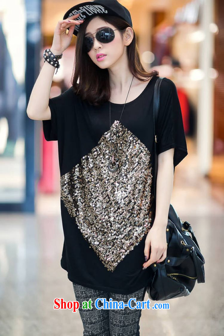 Flexible early summer 2015 ladies Korean loose video thin thick MM, long, Pearl embroidery, short-sleeve shirt T round-collar bat T-shirt 200 jack to wear picture color code pictures, price, brand platters! Elections are good character, the national distribution, so why buy now enjoy more preferential! Health