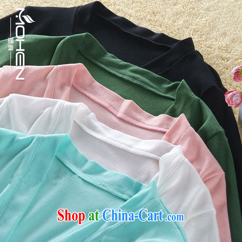 Scratches are present on the 2015 Korean girls spring loaded thick mm maximum code Ms. Shen V collar long-sleeved, long, knitted shirts girls cardigan jacket Air Conditioning T-shirt pink 2XL (135 - 145 ) jack, the ink marks, and shopping on the Internet