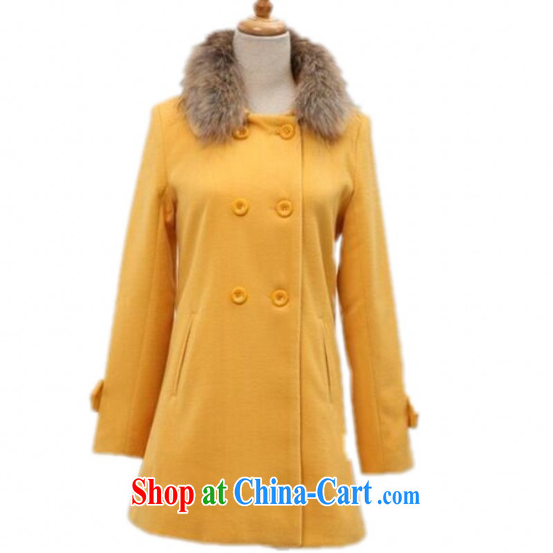 Winter 2015 the new Korean version of the new code is the gross profit is gross coat for girls with thick mm Sub campaign so gross fall, winter coat girls yellow M for 105 jack, land in 7 overnight (Love in the July 7th), online shopping