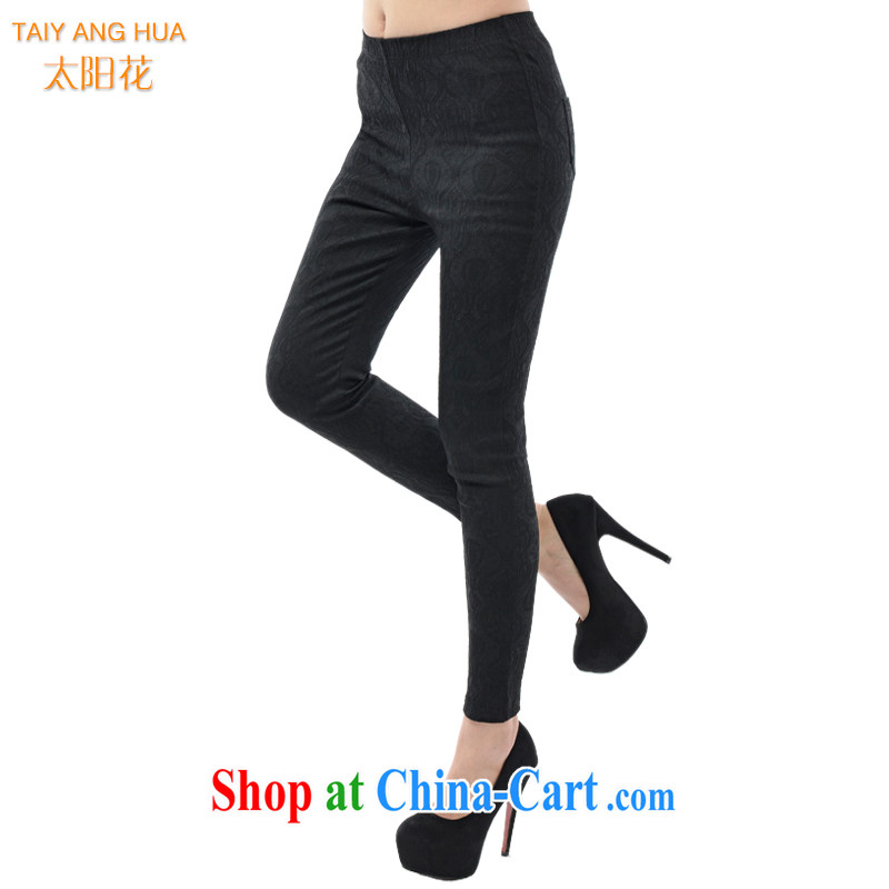 Sun takes the Code women pants solid mm thick winter clothes and indeed XL high pop-up to take castor pants thick, graphics thin, pants 6213 black 5 XL (waist 101 - 120 CM, TAI YANG HUA, shopping on the Internet