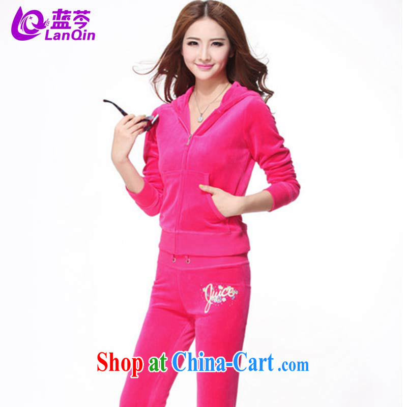 The Superintendent fall and winter new campaign kit female Korean version, clothing and stylish embroidery velvet female coupling toner XL, the Superintendent (lanqin), online shopping