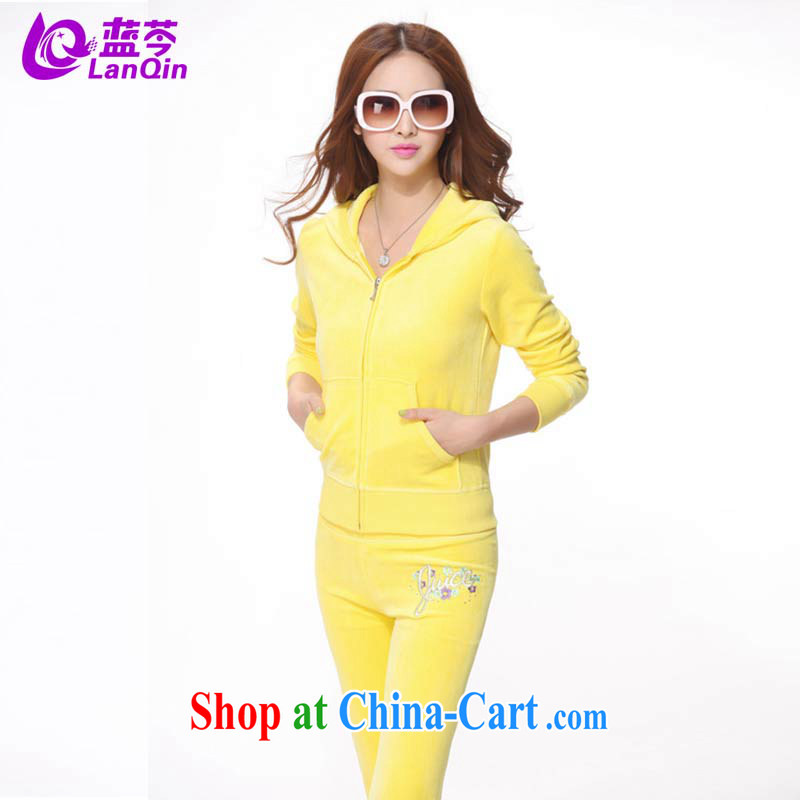 The Superintendent fall and winter new campaign kit female Korean version, clothing and stylish embroidery velvet female coupling toner XL, the Superintendent (lanqin), online shopping