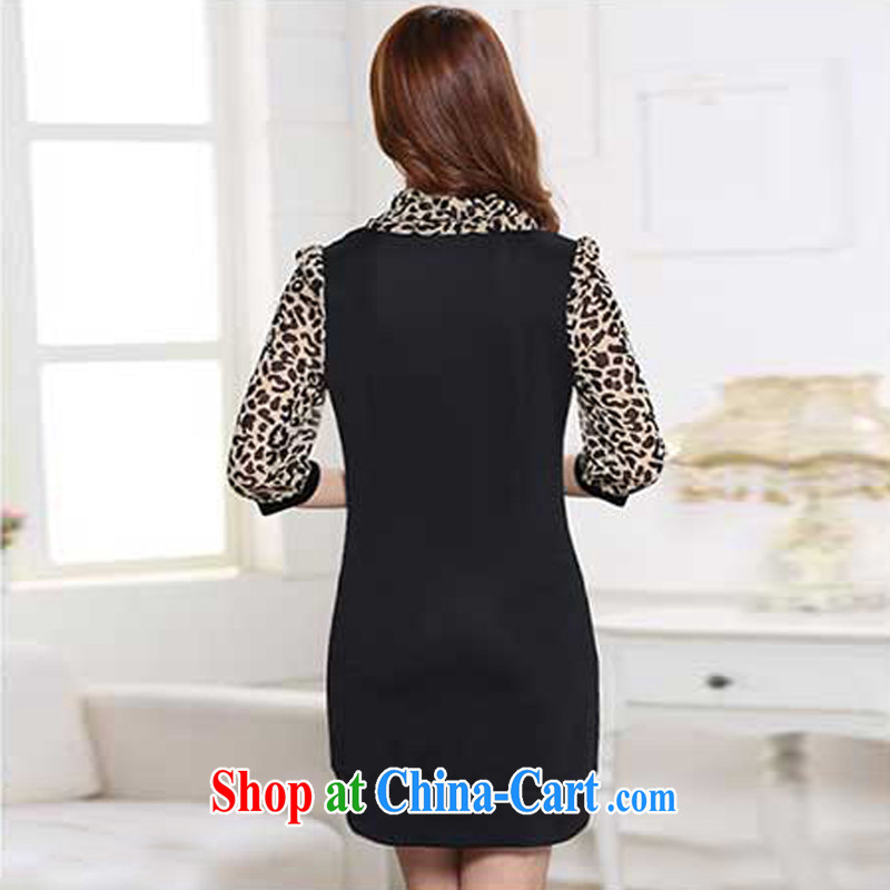 Morning would be 2015 spring new Korean version is indeed the XL women mm thick beauty graphics thin 7 cuff Pearl nails hit-color stitching snow woven a leopard 4 XL (recommendations 150 - 160 jack), morning, and shopping on the Internet