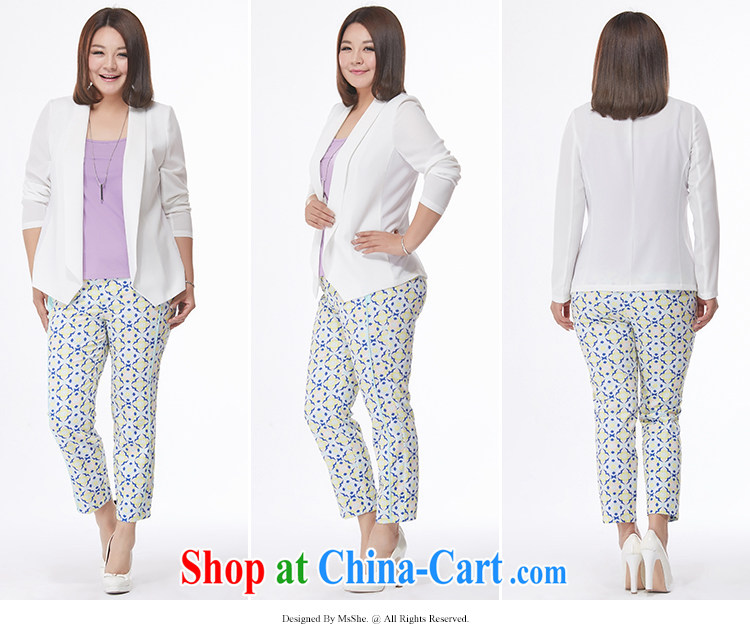 MsShe XL girls 2015 new summer wear thick MM sister snow jacket woven cardigan jacket pre-sale 2896 white 4XL pictures, price, brand platters! Elections are good character, the national distribution, so why buy now enjoy more preferential! Health