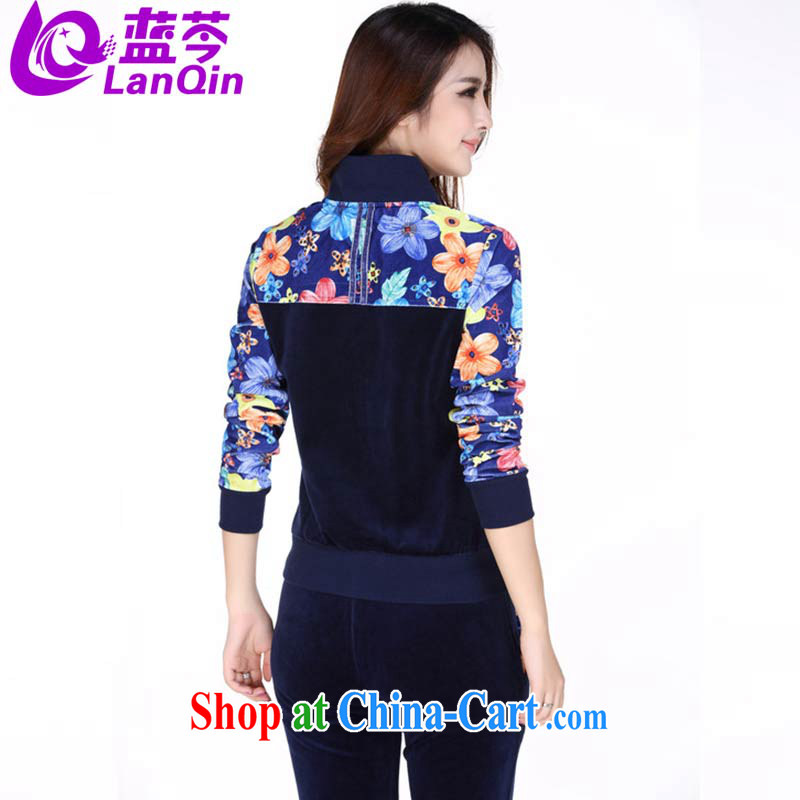 The Superintendent fall and winter sport and leisure package female velvet stamp female beauty graphics thin, Yi Korean girl with light sapphire blue XL, the Superintendent (lanqin), online shopping