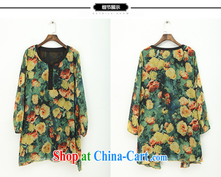 Yi express luxury in Europe and the Code women mm thick 2015 new stylish floral shirt skirt 100 ground T-shirt E 2260 dark green 5 XL pictures, price, brand platters! Elections are good character, the national distribution, so why buy now enjoy more preferential! Health