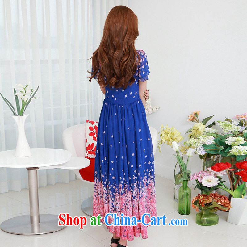 Constitution summer clothing with new 2015 XL female softness snow woven to stamp the long skirt mm thick fat, short-sleeved leisure lady dresses saffron large XL 2 130 - 145 jack, constitution and clothing, and shopping on the Internet