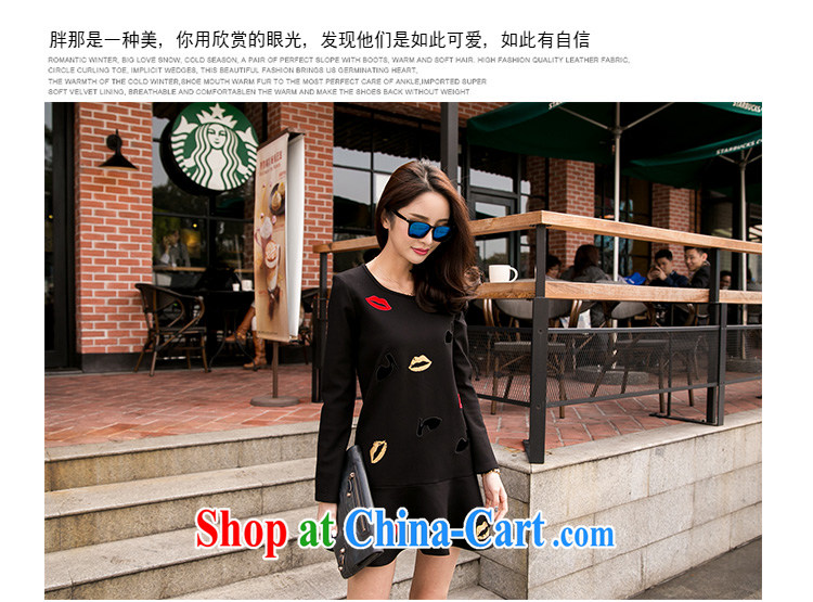 The honey beauty mm thick larger female Korean round-collar long-sleeved video thin flouncing skirt long-sleeved dresses skirts women 9235 black XXXXL recommendations 180 200 pictures, price, brand platters! Elections are good character, the national distribution, so why buy now enjoy more preferential! Health