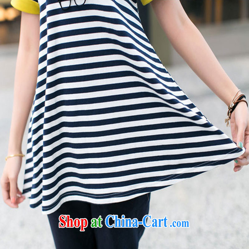 The Tea Culture, Sport Kits pants girls thick M graphics thin large code female summer loose the fat and short-sleeved T-shirt female red stripe package XXL, tea, (kamingyu), and, on-line shopping