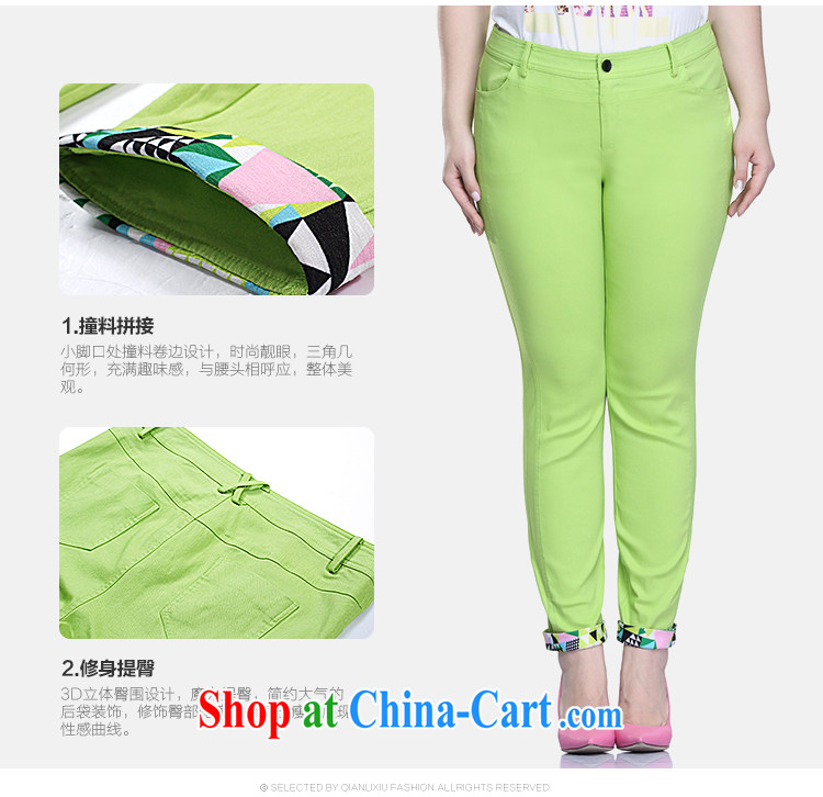Slim LI Sau 2015 spring and summer with new, larger female minimalist graphics thin 100 ground leisure waist castor 9 pants Q 7135 green 3 XL pictures, price, brand platters! Elections are good character, the national distribution, so why buy now enjoy more preferential! Health