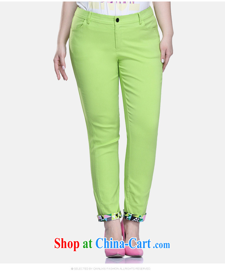 Slim LI Sau 2015 spring and summer with new, larger female minimalist graphics thin 100 ground leisure waist castor 9 pants Q 7135 green 3 XL pictures, price, brand platters! Elections are good character, the national distribution, so why buy now enjoy more preferential! Health