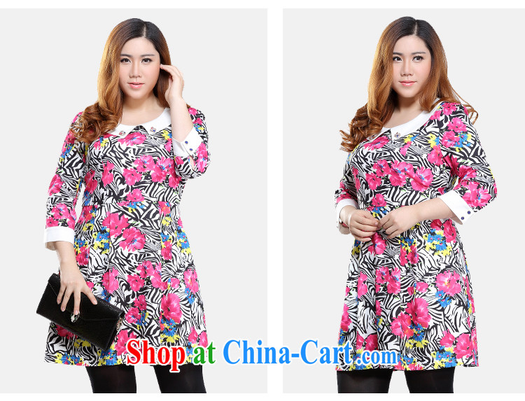 Slim LI Sau 2015 spring new, larger female knocked color lapel decorative zebra flowers stamp 7 cuff dress Q 7912 by red 4 XL pictures, price, brand platters! Elections are good character, the national distribution, so why buy now enjoy more preferential! Health