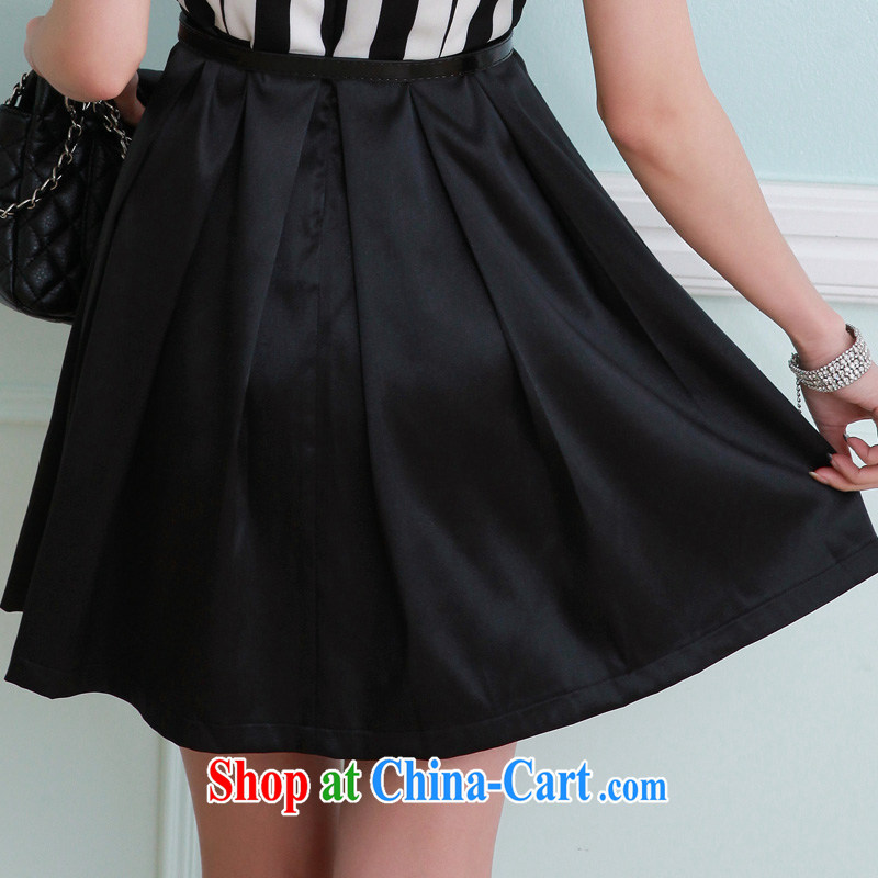 Constitution, 2015 Korean women mm thick streaks over short-sleeved hem creases with the successive skirts and indeed XL lady-waist graphics thin OL commuter skirt black 2 XL 130 - 145 jack, constitution and clothing, and shopping on the Internet