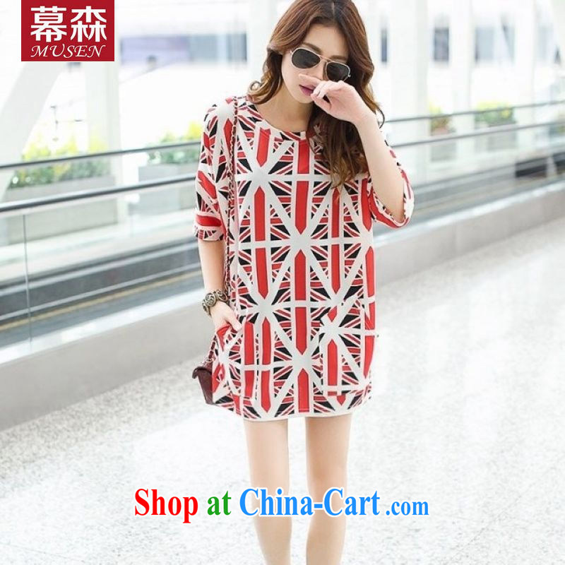 The sum 2015 summer Women's edition loose the code 100 hem the British flag in loose cuff pocket, long, large code T pension 200 jack to wear picture color code, the sum, and, on-line shopping