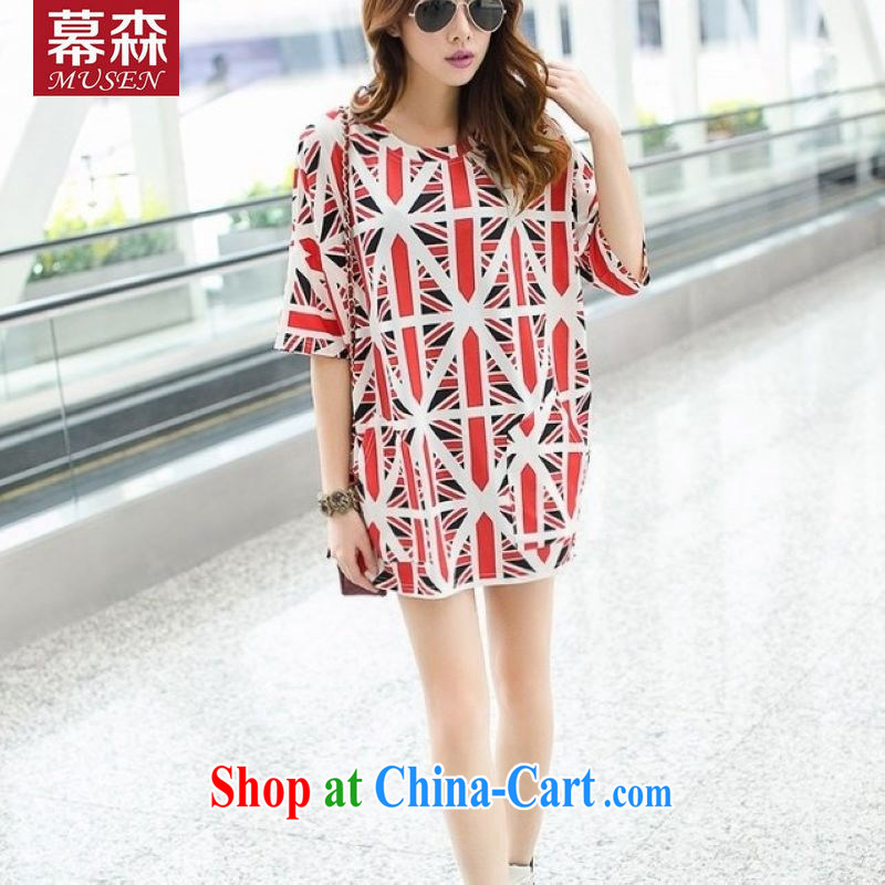The sum 2015 summer Women's edition loose the code 100 hem the British flag in loose cuff pocket, long, large code T pension 200 jack to wear picture color code, the sum, and, on-line shopping