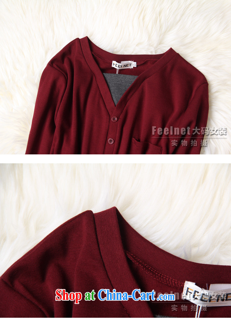 feelnet larger women 2015 spring video thin thick mm long-sleeved T-shirt for 100 Korean large code T pension 2224. Big Red code 6 XL pictures, price, brand platters! Elections are good character, the national distribution, so why buy now enjoy more preferential! Health