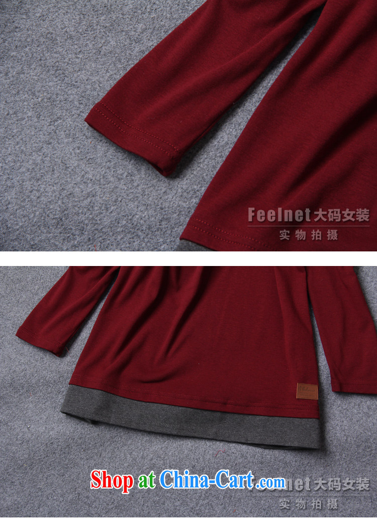 feelnet larger women 2015 spring video thin thick mm long-sleeved T-shirt for 100 Korean large code T pension 2224. Big Red code 6 XL pictures, price, brand platters! Elections are good character, the national distribution, so why buy now enjoy more preferential! Health