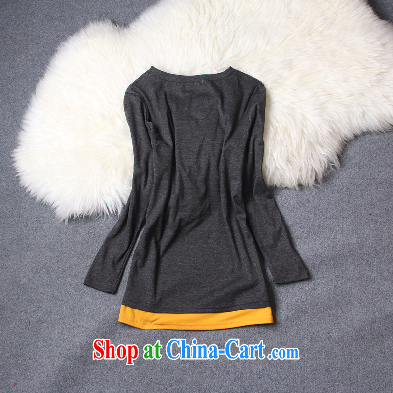 feelnet larger women 2015 spring video thin thick mm long-sleeved T-shirt for 100 Korean large code T pension 2224. Big Red code 6 XL, FeelNET, shopping on the Internet
