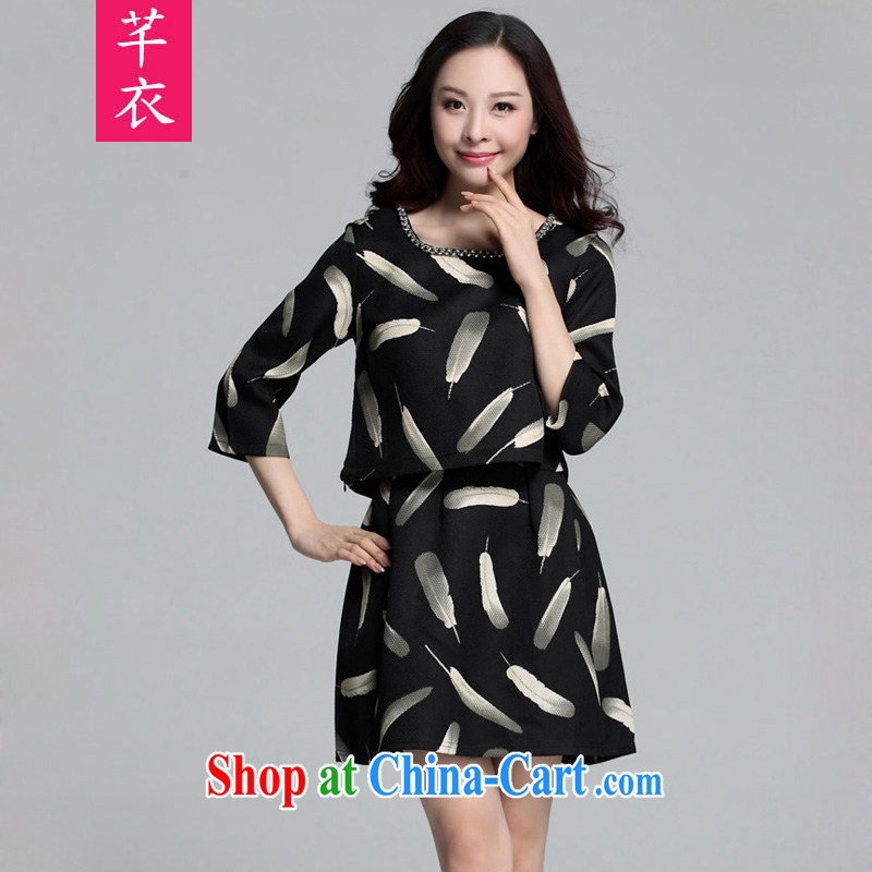 CONSTITUTION AND garment 2015 spring loaded new XL female elegant manually staple-ju-neck feathers really two stamp 7 cuff dress thick sister lady aura black skirt can be reference brassieres option, or the Advisory Service