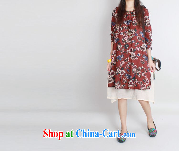 In 2015, spring and summer, female American wind loose large yards, dresses stamp art, thick MM graphics thin, long dress blue L pictures, price, brand platters! Elections are good character, the national distribution, so why buy now enjoy more preferential! Health