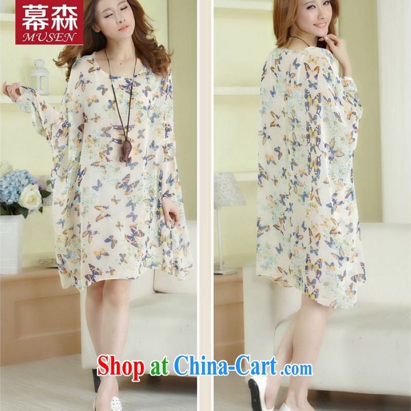 In 2015, spring and summer, with women in Europe and America, loose the code snow stamp duty woven dresses thick MM graphics thin T-shirt short-sleeved T-shirt bat butterfly are code, sum, and shopping on the Internet