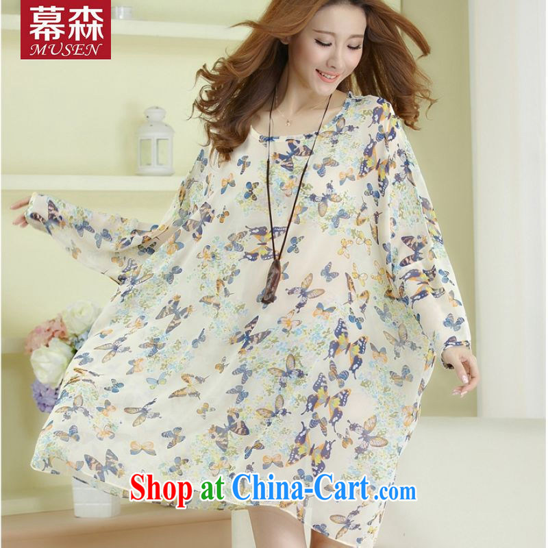 In 2015, spring and summer, with women in Europe and America, loose the code snow stamp duty woven dresses thick MM graphics thin T-shirt short-sleeved T-shirt bat butterfly are code, sum, and shopping on the Internet