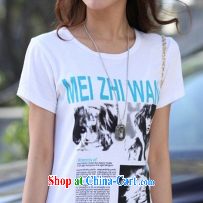 In accordance with the Taoyuan 2015 summer new, larger female Korean version 100 to ground, long T pension thick MM short-sleeved round-collar graphics thin T Ms. pension 1385 white M, in accordance with the Taoyuan (yizhitaoyuan), online shopping