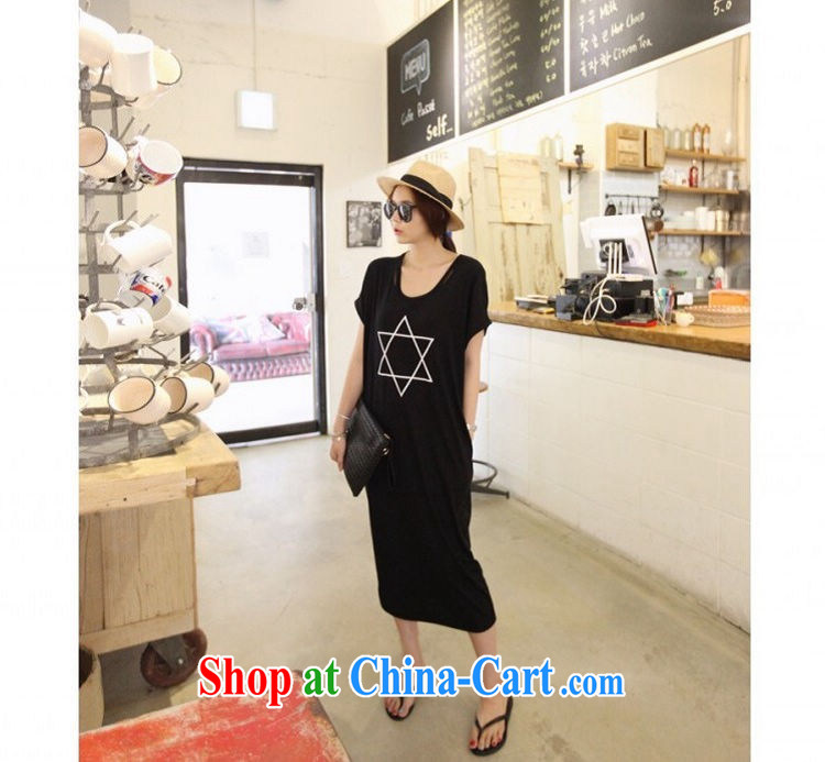 Flexible early 2015 spring and summer, female Korean version the code arts van 5 star stamp with loose, long, short-sleeved solid color dresses are black, pictures, price, brand platters! Elections are good character, the national distribution, so why buy now enjoy more preferential! Health