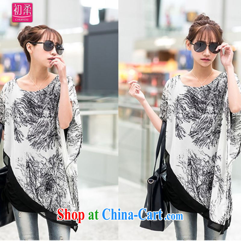Flexible early summer 2015 women with large, geometric-shaped stamp duty leave two rules angled stitching 100 hem, long, thick MMT pension 200 jack can be white L early, Sophie (CHUROU), online shopping