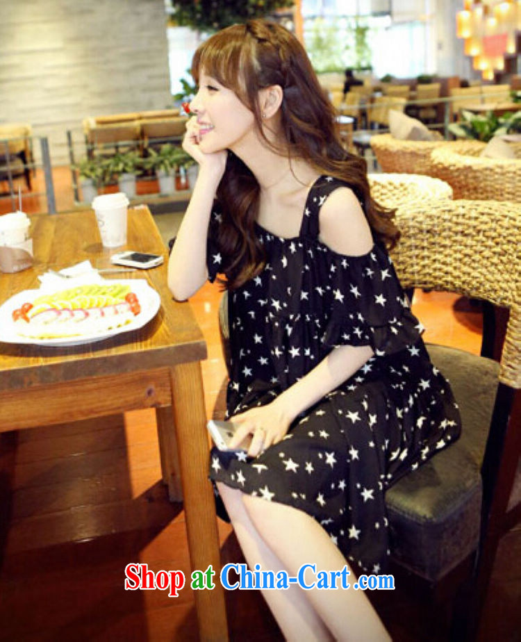 Flexible early summer 2015 ladies Korean fresh large, snow-woven skirt thick MM relaxed the dress code dolls T-shirt sexy bare shoulders dress girls black are code pictures, price, brand platters! Elections are good character, the national distribution, so why buy now enjoy more preferential! Health
