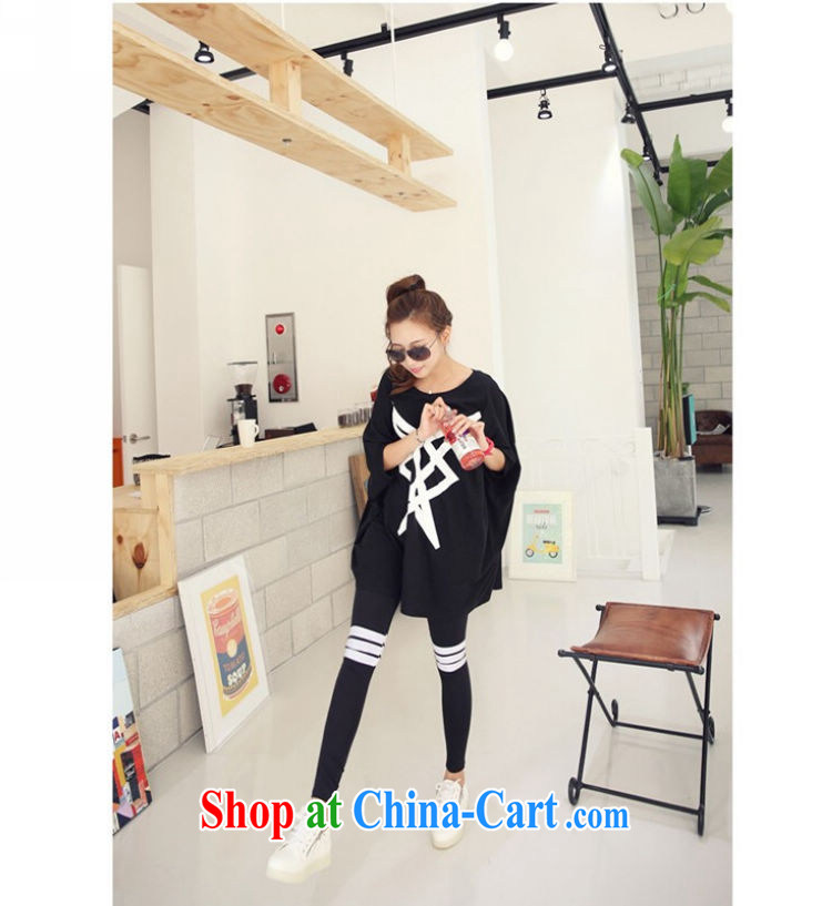 In 2015, spring and summer, Korean version of the greater, ultra-liberal underlined geometry bat sleeves larger version 100 hem graphics thin T pension 200 jack can be seen wearing black are code pictures, price, brand platters! Elections are good character, the national distribution, so why buy now enjoy more preferential! Health